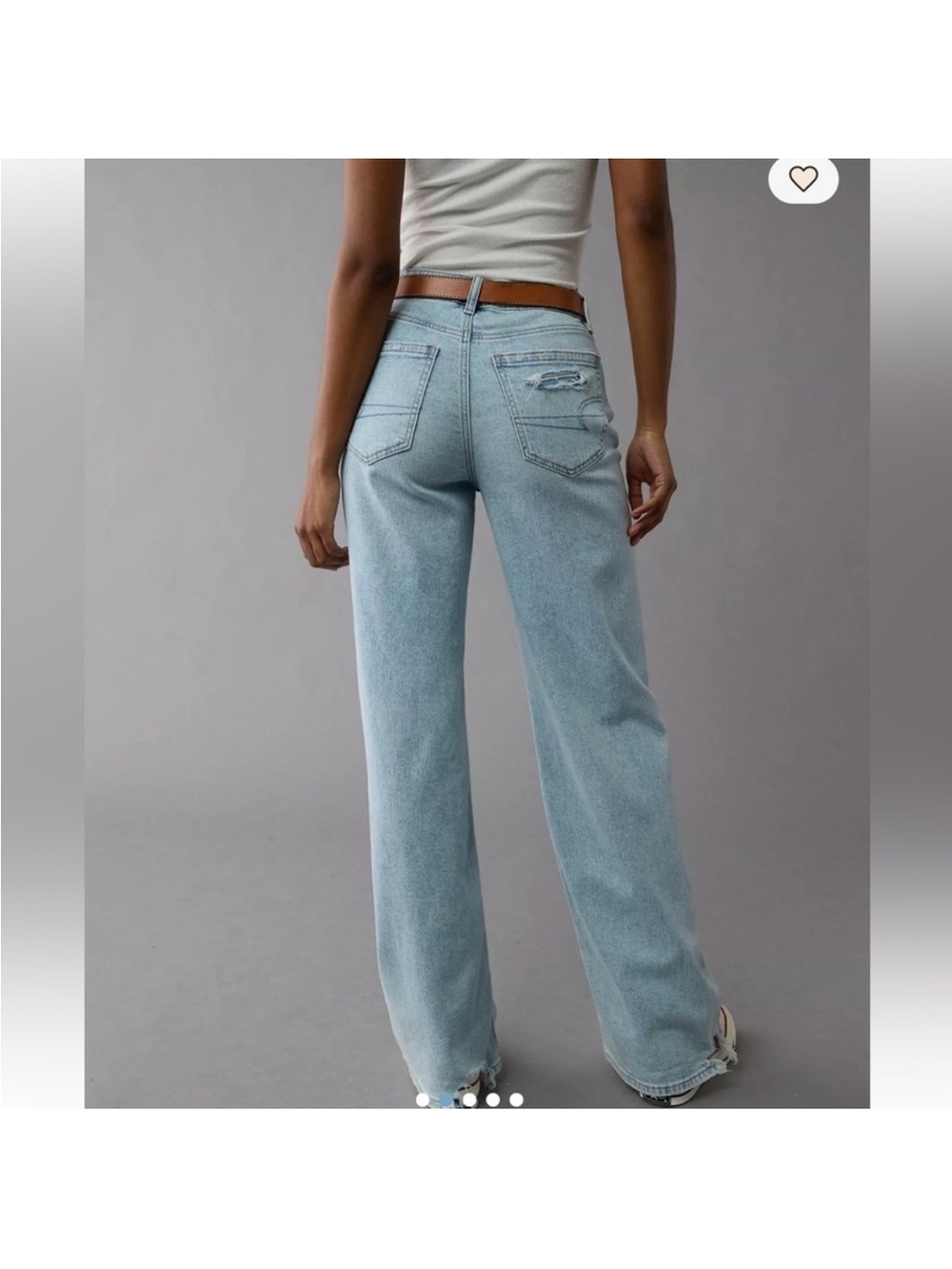 American Eagle Outfitters Light Blue High-Rise Wide-Leg Jeans